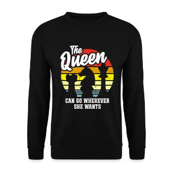 Schachspieler Stücke Schachliebhaber Mädchen - Unisex Pullover - Schwarz - Vorne - Alina (178cm) & Michal (187cm)