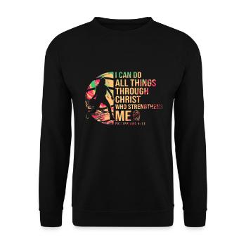 Christian Basketball Jesus Speaks Religious - Unisex Sweatshirt - black - Front - Alina (178cm) & Michal (187cm)
