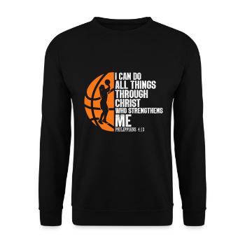 Christian Basketball Jesus Speaks Religious - Unisex Sweatshirt - black - Front - Alina (178cm) & Michal (187cm)