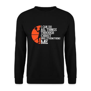 Christian Basketball Jesus Speaks Religious - Unisex Sweatshirt - black - Front - Alina (178cm) & Michal (187cm)