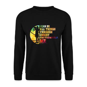 Christian Basketball Jesus Speaks Religious - Unisex Sweatshirt - black - Front - Alina (178cm) & Michal (187cm)