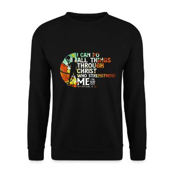 Christian Basketball Jesus Speaks Religious - Unisex Sweatshirt - black - Front - Alina (178cm) & Michal (187cm)