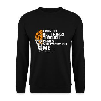 Christian Basketball Jesus Speaks Religious - Unisex Sweatshirt - black - Front - Alina (178cm) & Michal (187cm)