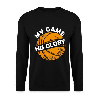 Christian Basketball Jesus Speaks Religious - Unisex Sweatshirt - black - Front - Alina (178cm) & Michal (187cm)