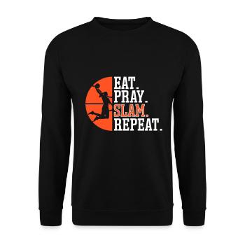Christian Basketball Jesus Speaks Religious - Unisex Sweatshirt - black - Front - Alina (178cm) & Michal (187cm)