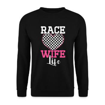 Race Woman Racing Quotes Car Racer Driver - Unisex Sweatshirt - black - Front - Alina (178cm) & Michal (187cm)