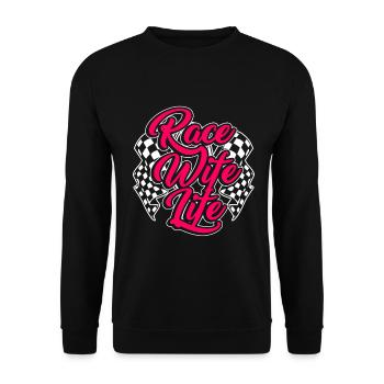 Race Woman Racing Quotes Car Racer Driver - Unisex Sweatshirt - black - Front - Alina (178cm) & Michal (187cm)