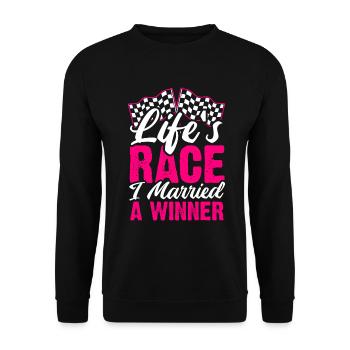 Race Woman Racing Quotes Car Racer Driver - Unisex Sweatshirt - black - Front - Alina (178cm) & Michal (187cm)