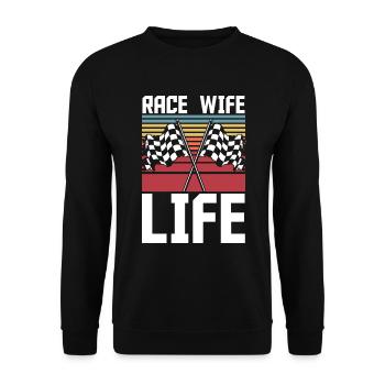 Race Woman Racing Quotes Car Racer Driver - Unisex Sweatshirt - black - Front - Alina (178cm) & Michal (187cm)