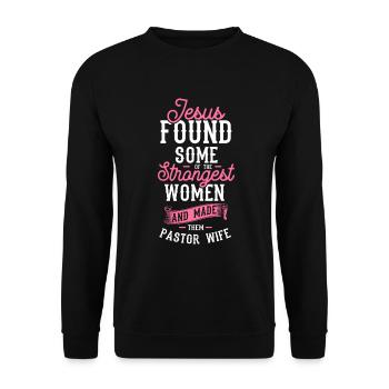 L’épouse du pasteur Jesus Christian Church appréciation - Sweat-shirt Unisexe - noir - Devant - Alina (178cm) & Michal (187cm)
