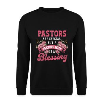 L’épouse du pasteur Jesus Christian Church appréciation - Sweat-shirt Unisexe - noir - Devant - Alina (178cm) & Michal (187cm)