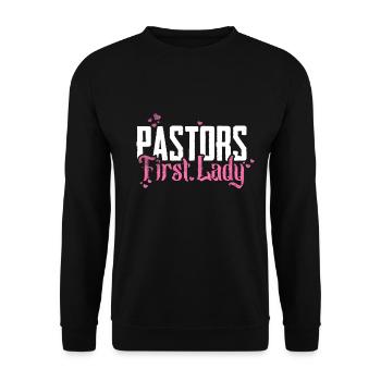 L’épouse du pasteur Jesus Christian Church appréciation - Sweat-shirt Unisexe - noir - Devant - Alina (178cm) & Michal (187cm)