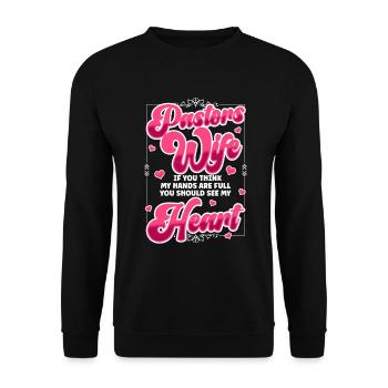 L’épouse du pasteur Jesus Christian Church appréciation - Sweat-shirt Unisexe - noir - Devant - Alina (178cm) & Michal (187cm)