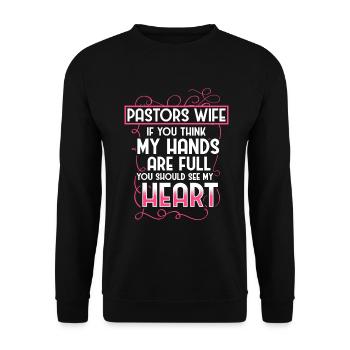 L’épouse du pasteur Jesus Christian Church appréciation - Sweat-shirt Unisexe - noir - Devant - Alina (178cm) & Michal (187cm)