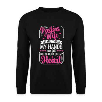 Pasteur Femme Jésus Appréciation de l’Église Chrétienne - Sweat-shirt Unisexe - noir - Devant - Alina (178cm) & Michal (187cm)