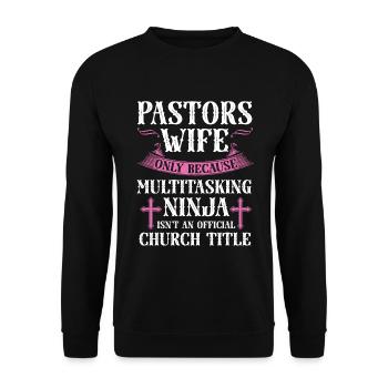 Pasteur Femme Jésus Appréciation de l’Église Chrétienne - Sweat-shirt Unisexe - noir - Devant - Alina (178cm) & Michal (187cm)