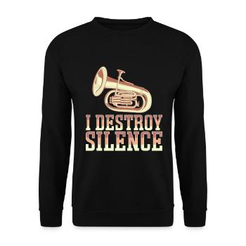 Französischer Horn -Spieler Hornist Messing Musik - Unisex Pullover - Schwarz - Vorne - Alina (178cm) & Michal (187cm)