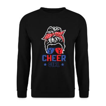 Cheerleadermädchen Cheerleading Jubel Jugend - Unisex Pullover - Schwarz - Vorne - Alina (178cm) & Michal (187cm)