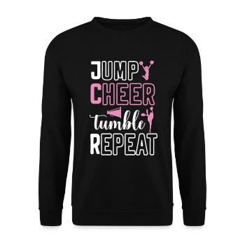 Cheerleadermädchen Cheerleading Jubel Jugend - Unisex Pullover - Schwarz - Vorne - Alina (178cm) & Michal (187cm)