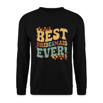 Demoiselle d’honneur Fille Groovy Bachelorette - Sweat-shirt Unisexe - noir - Devant - Alina (178cm) & Michal (187cm)