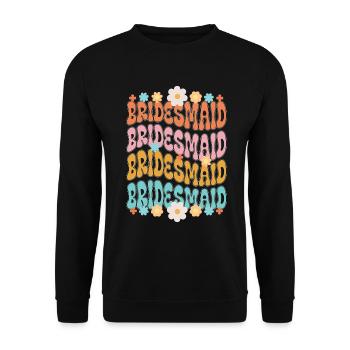 Demoiselle d’honneur fille groovy bachelorette - Sweat-shirt Unisexe - noir - Devant - Alina (178cm) & Michal (187cm)