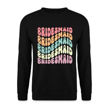 Demoiselle d’honneur fille groovy bachelorette - Sweat-shirt Unisexe - noir - Devant - Alina (178cm) & Michal (187cm)