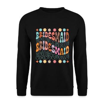 Demoiselle d’honneur Fille Groovy Bachelorette - Sweat-shirt Unisexe - noir - Devant - Alina (178cm) & Michal (187cm)
