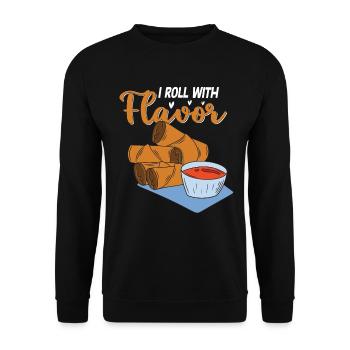 Philippines Lumpia Lovers Filipino Food - Unisex Sweatshirt - black - Front - Alina (178cm) & Michal (187cm)
