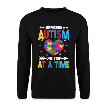 Autismusbewusstsein Unterstützen Autistische - Unisex Pullover - Schwarz - Vorne - Alina (178cm) & Michal (187cm)