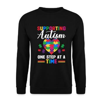 Autismusbewusstsein Unterstützen Autistische - Unisex Pullover - Schwarz - Vorne - Alina (178cm) & Michal (187cm)