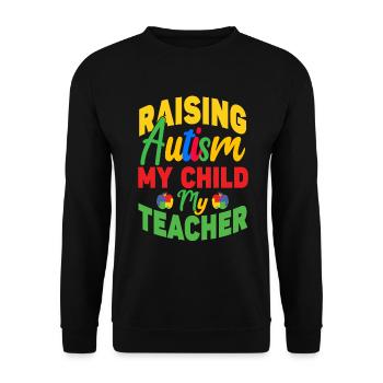 Autismusbewusstsein Unterstützen Autistische - Unisex Pullover - Schwarz - Vorne - Alina (178cm) & Michal (187cm)