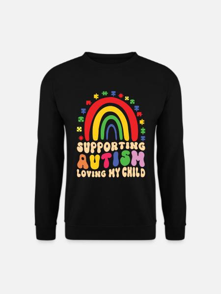 Autism Awareness Support Autistic - Unisex Sweatshirt - black