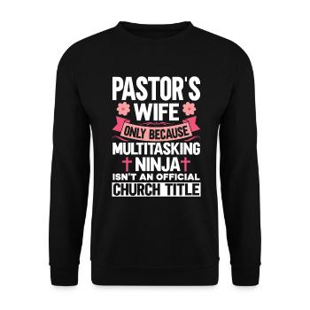 Pasteur Femme Jésus Appréciation de l’Église Chrétienne - Sweat-shirt Unisexe - noir - Devant - Alina (178cm) & Michal (187cm)