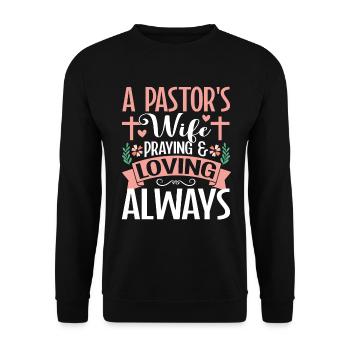 Pasteur Femme Jésus Appréciation de l’Église Chrétienne - Sweat-shirt Unisexe - noir - Devant - Alina (178cm) & Michal (187cm)