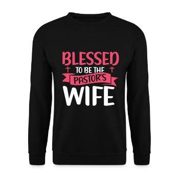 Pasteur Femme Jésus Appréciation de l’Église Chrétienne - Sweat-shirt Unisexe - noir - Devant - Alina (178cm) & Michal (187cm)