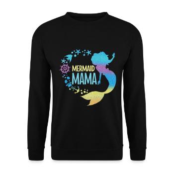 Escouade de fête d’anniversaire pour sirène - Sweat-shirt Unisexe - noir - Devant - Alina (178cm) & Michal (187cm)