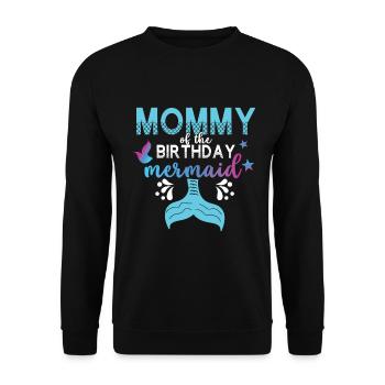 Escouade de fête d’anniversaire pour sirène - Sweat-shirt Unisexe - noir - Devant - Alina (178cm) & Michal (187cm)