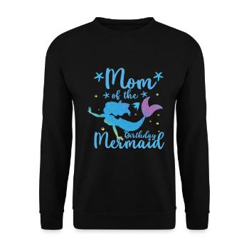 Escouade de fête d’anniversaire pour sirène - Sweat-shirt Unisexe - noir - Devant - Alina (178cm) & Michal (187cm)