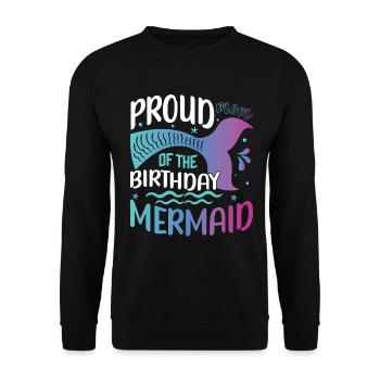 Escouade de fête d’anniversaire pour sirène - Sweat-shirt Unisexe - noir - Devant - Alina (178cm) & Michal (187cm)