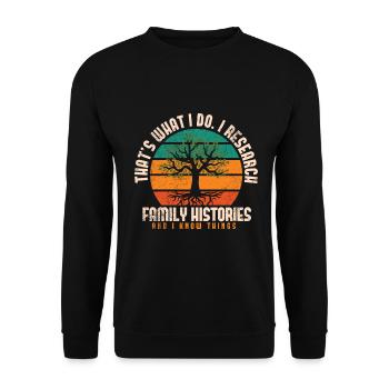 Genealogy Genetics Genealogist Ancestors - Unisex Sweatshirt - black - Front - Alina (178cm) & Michal (187cm)