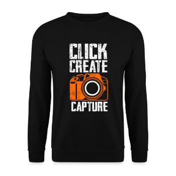 Fotografie -Fotoshooting Für Fotokamera. - Unisex Pullover - Schwarz - Vorne - Alina (178cm) & Michal (187cm)