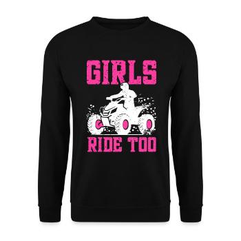 ATV Quad Bike Girl Allradfahrzeuge - Unisex Pullover - Schwarz - Vorne - Alina (178cm) & Michal (187cm)