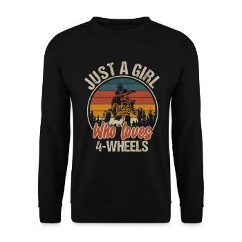 ATV Quad Bike Girl Four-wheel Drive Vehicles - Unisex Sweatshirt - black - Front - Alina (178cm) & Michal (187cm)