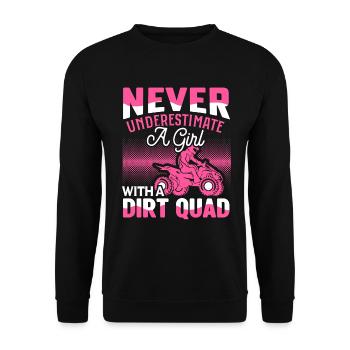 ATV Quad Bike Girl Four-wheel Drive Vehicles - Unisex Sweatshirt - black - Front - Alina (178cm) & Michal (187cm)