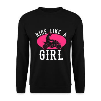 ATV Quad Bike Girl Four-wheel Drive Vehicles - Unisex Sweatshirt - black - Front - Alina (178cm) & Michal (187cm)
