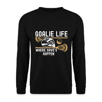 Lacrosse Torwart Lacrosse Handschuhe Kleben Locker - Unisex Pullover - Schwarz - Vorne - Alina (178cm) & Michal (187cm)
