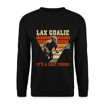 Lacrosse Torwart Lacrosse Handschuhe Kleben Locker - Unisex Pullover - Schwarz - Vorne - Alina (178cm) & Michal (187cm)