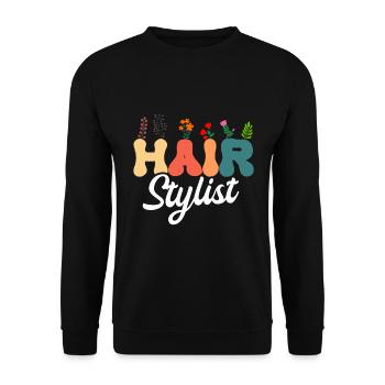 Hairstylist Hair Salon Kosmetologie - Unisex Pullover - Schwarz - Vorne - Alina (178cm) & Michal (187cm)