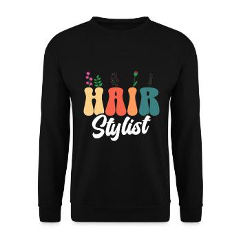 Hairstylist Hair Salon Kosmetologie - Unisex Pullover - Schwarz - Vorne - Alina (178cm) & Michal (187cm)