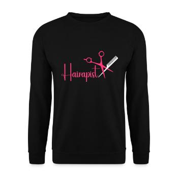 Hairstylist Hair Salon Kosmetologie - Unisex Pullover - Schwarz - Vorne - Alina (178cm) & Michal (187cm)